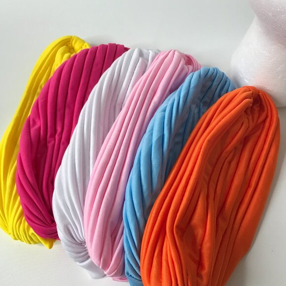 6 Pack Assorted Colors Women's Stretchy Turban Head Coverings - Picture 11 of 11